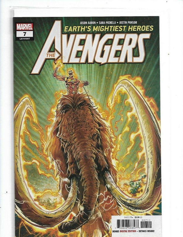 AVENGERS #7 - GEOFF SHAW COVER - JUSTIN PONSOR ART - MARVEL COMICS/2018 nw111