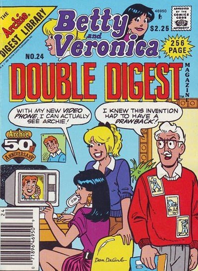 Betty and Veronica Double Digest #24 (Newsstand) FN ; Archie | Video Phone