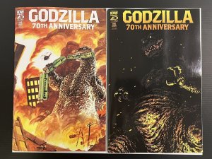 GODZILLA 70th ANNIVERSARY #1 CVR A + B VAR  SET OF 2 NM IDW 2024 PROSHIPPER