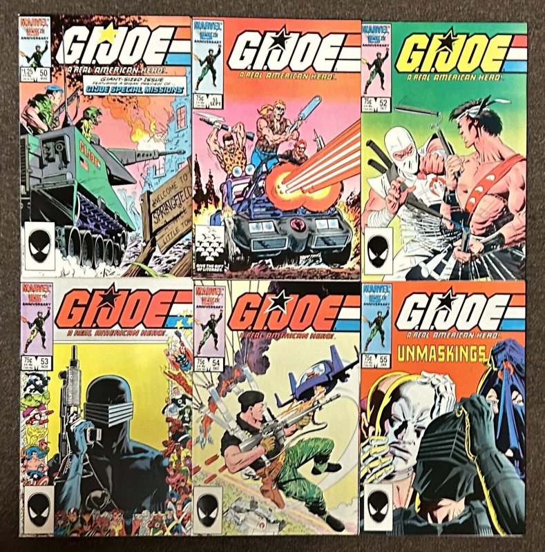 GI Joe A Real American Hero #50,51,52,53,54,55 Joe 1986