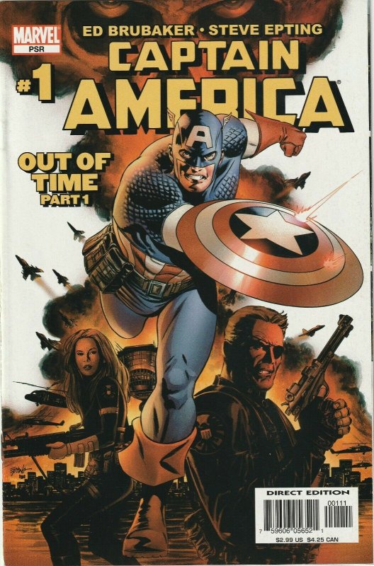 Captain America # 1 Cover A NM Marvel Out Of Time 2006 1st Cameo Winter Soldier