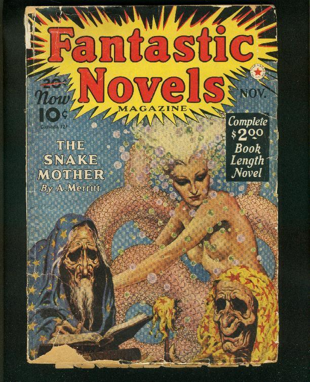 FANTASTIC NOVELS #3-NOV 1940-VIRGIL FINLAY ART-SNAKE MOTHER by MERRIT- fair FR/G