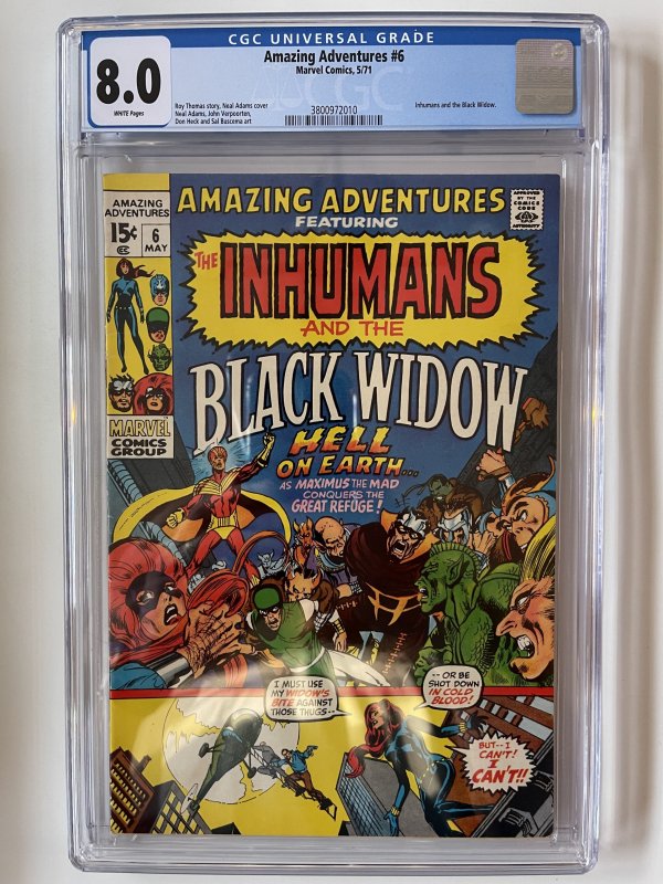 Amazing Adventures #6 CGC 8.0 INHUMANS and BLACK WIDOW 1971 Marvel Comics