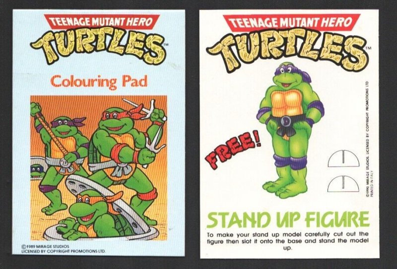 Teenage Mutant Hero Turtles Colouring Pad & Stand Up Figure 1989-rinted in It...