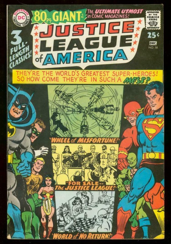 JUSTICE LEAGUE OF AMERICA #58 80 PAGE GIANT #41 1967 FN