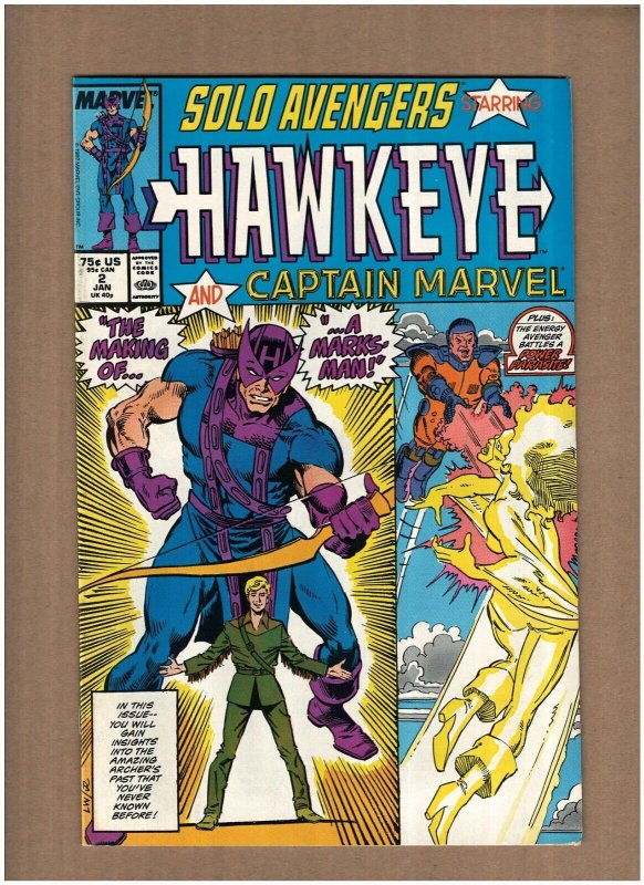Solo Avengers #2 Marvel Comics 1988 Hawkeye & Captain Marvel FN 6.0