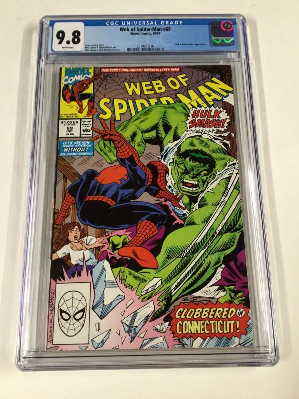 Web Of Spider-man 69 Cgc 9.8 White Pages Marvel Spider-Hulk