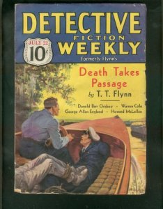 DETECTIVE FICTION WEEKLY PULP-7/22/33-WILD COVER-CRI VG