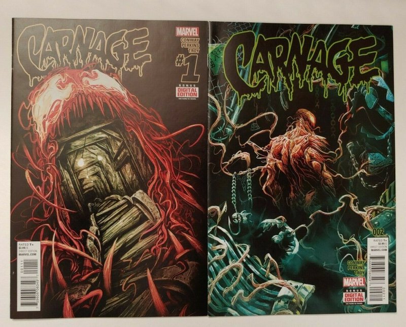 CARNAGE lot: Amazing Spiderman 345, Carnage Vol2 1 & 2, Mindbomb True Believers!