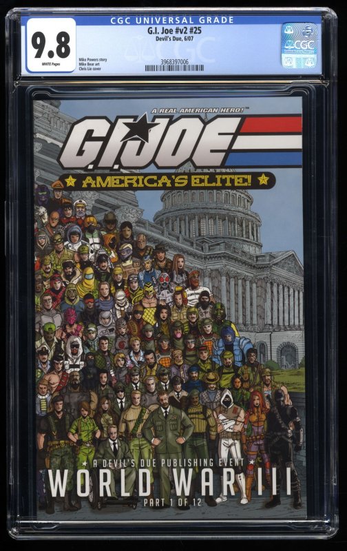 G.I. Joe: America's Elite #25 CGC NM/M 9.8 Rare! 1st Cobra Mortal & Ghos...