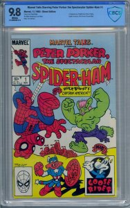 MARVEL TAILS #1 CBCS 9.8 1ST PETER PORKER SPIDER-HAM WHITE PAGES 6079 NOT CGC