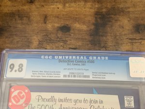 Detective Comics #500 (1981).  9.8 CGC.  Batman/Deadman team-up.  Anniv issue.