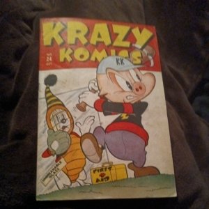 Krazy komics 24 Timely comic 1946 super rabbit Funny Animal superhero Golden Age