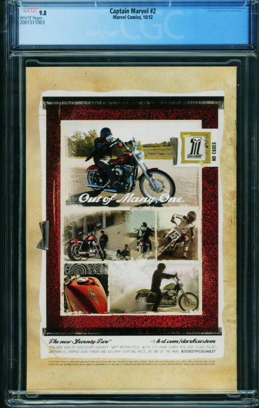 Captain Marvel #2  2012 - Marvel -CGC 9.8 - Comic Book-2001511003