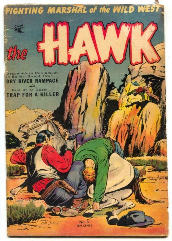 Hawk #8 1954- Matt Baker cover- St John Golden Age VG-