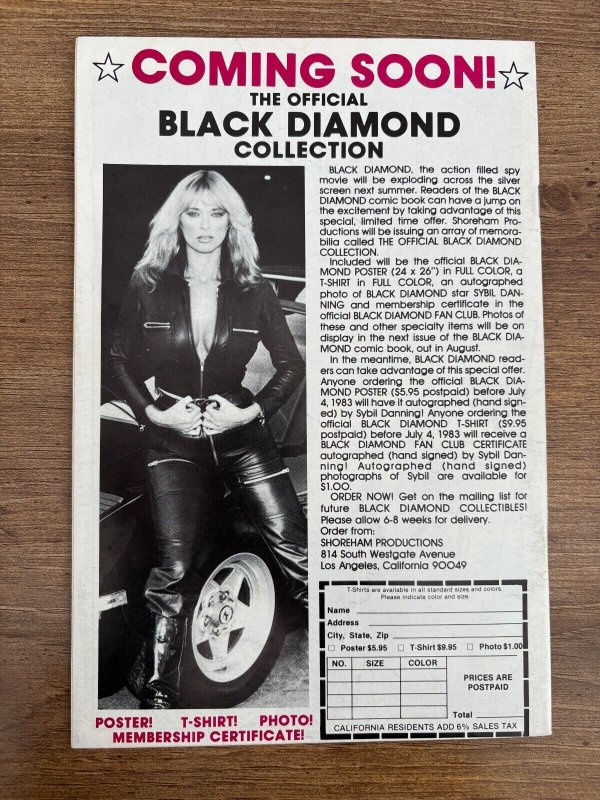 Black Diamond # 2 NM AC Comic Book Sybil Danning Doomflight Gulacy 19 J282