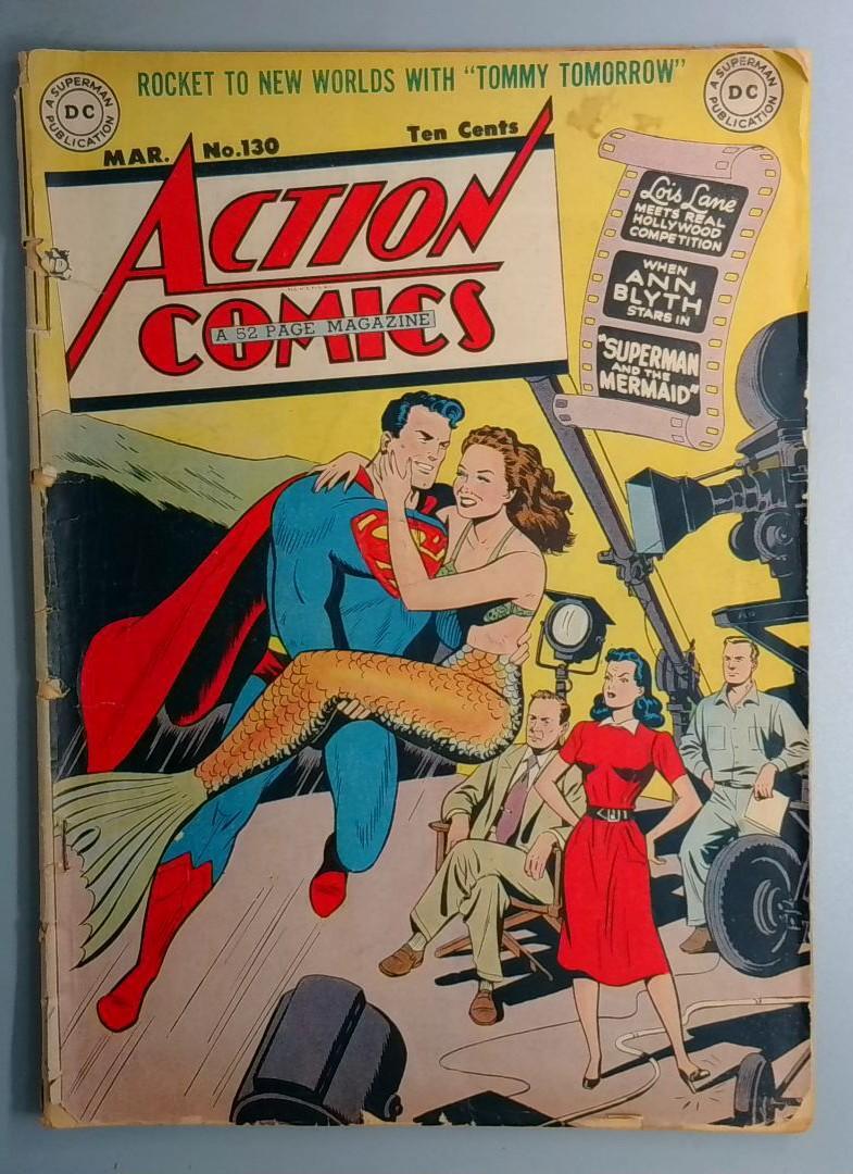 Action Comics #130 GD- Superman And The Mermaid GOLDEN AGE DC 1949 BW1