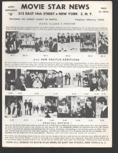 Movie Star News Mail Order Sales Catalog Supplement #U 1960's-Irving Klaw-8 x...