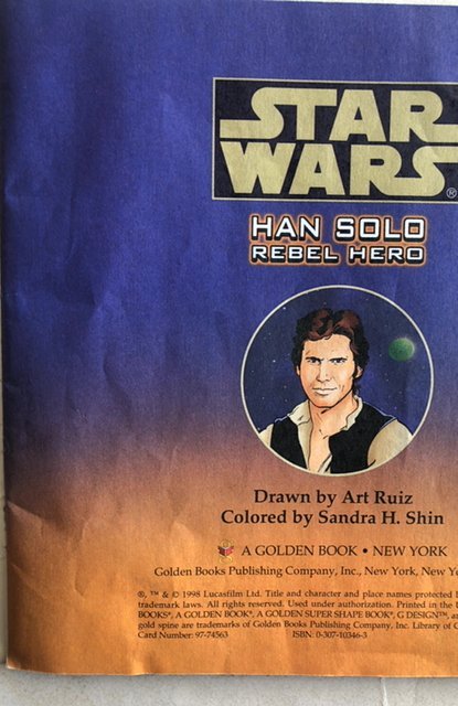 Star Wars hand solo rebel hero golden book 1998