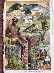 African superstitions illustrated 1889 book illustration 7 x 10