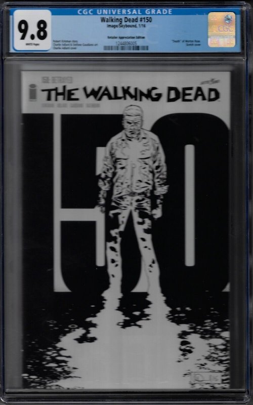 Walking Dead #150 2016 Charlie Adlard Cover F Graded CGC 9.8 Image Comics GB01
