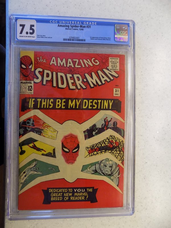 AMAZING SPIDER-MAN # 31 MARVEL 1ST HARRY OSBOURNE GWEN STACEY CGC 7.5