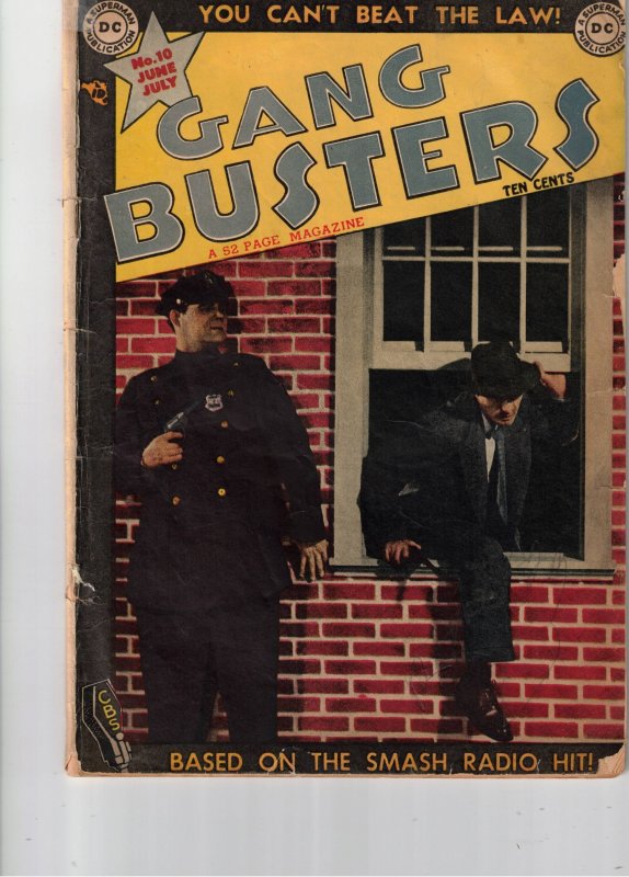 Gang Busters #10 (1949) VG+ Affordable-Grade Police vs Gangster cover Golden-Age