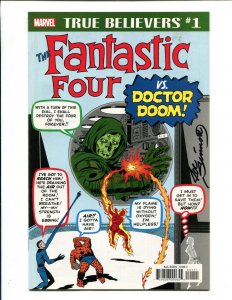 True Believers: Fantastic Four #1 -Signed by Joe Sinnott, Dr Doom (9.0/9.2) 2018