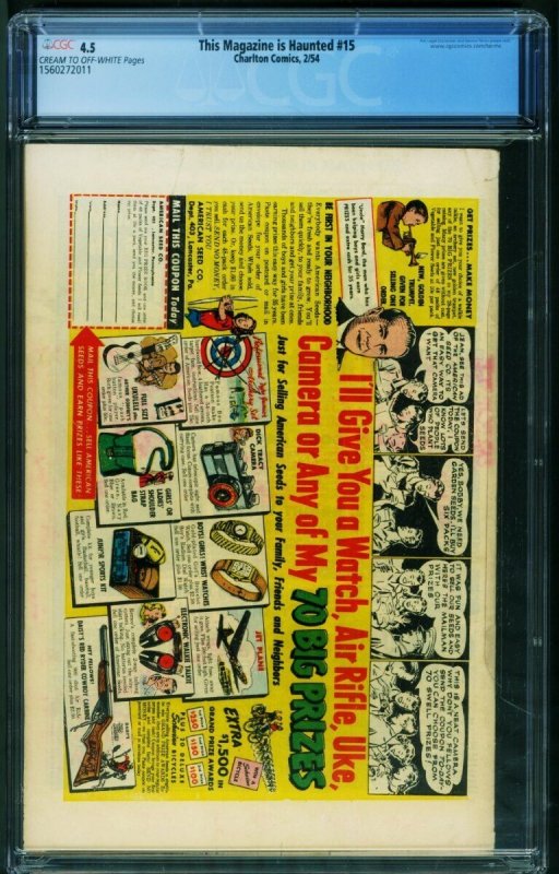 This Magazine Is Haunted #15  1952 - Fawcett -CGC 4.5 - Comic Book-1560272011