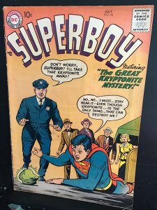 Superboy #58 (1957) Midgrade early kryptonite cover! FN-  Wow