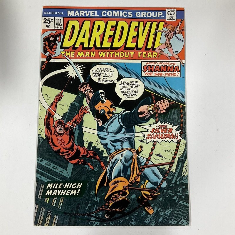 Daredevil 111 1974 Marvel FN fine 6.0 Water Damage