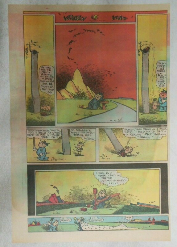 Krazy Kat Sunday by George Herriman from 6/20/1943 Tabloid Size Page 