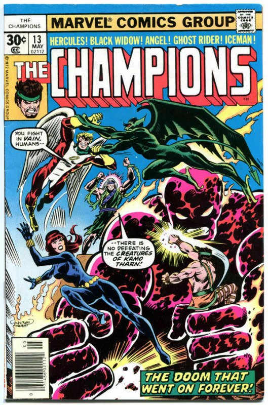 CHAMPIONS #13, FN+, Hercules, Black Widow, Ghost Rider, 1976, more in store