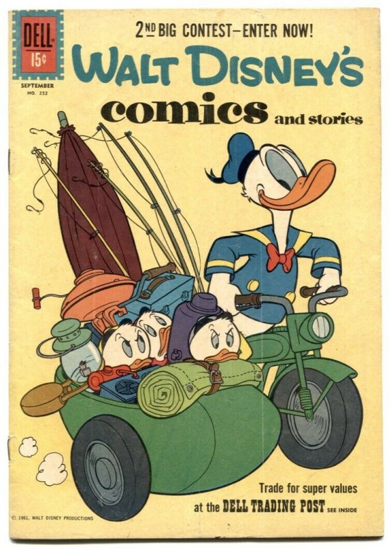 Walt Disney's Comics and Stories #252 1961- Motorcycle cover VG