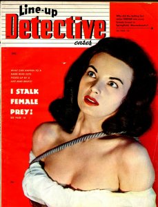 Line-up Detective Cases 12/1949-Astro-bound woman photo cover-lurid-VG