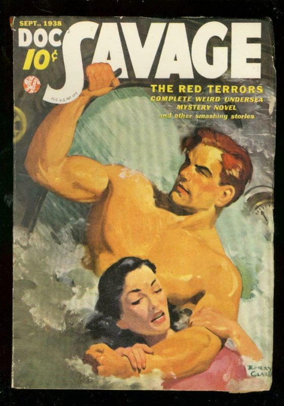 DOC SAVAGE SEPT 1938-RED TERRORS-GOOD GIRL ART PULP S&S VF
