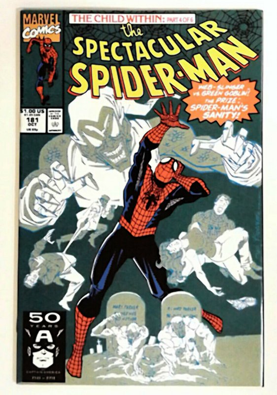 Spectacular Spider-Man #181 VF 1991 Marvel Comic Spiderman Green Goblin