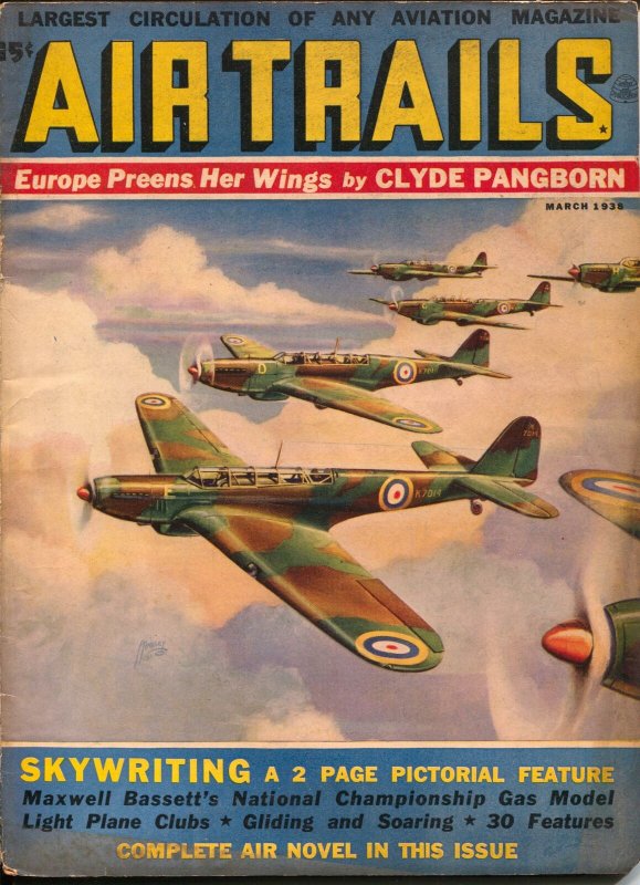 Air Trails 3/1938-hero pulp -Bill Barnes-Frank Tinsley-G. L. Eaton-VG