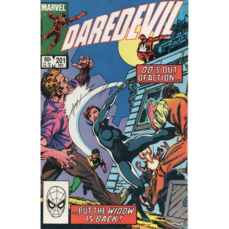 Daredevil #201 - DD'S OUT OF ACTION - Black Widow - Marvel 1983