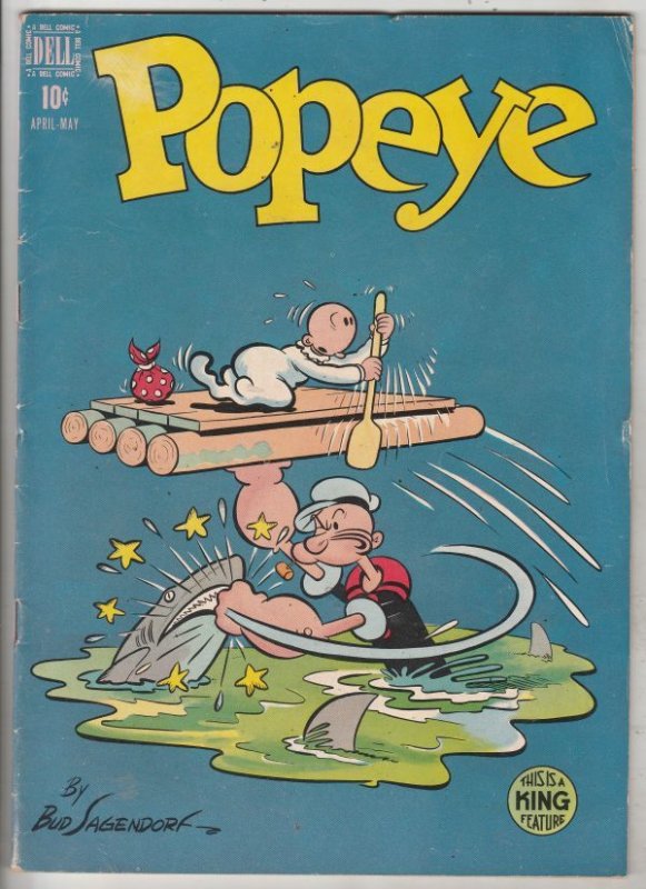 Popeye #6 (May-49) FN- Mid-Grade Popeye, Olive Oil, Swee'pea, Jeep, Whimpy