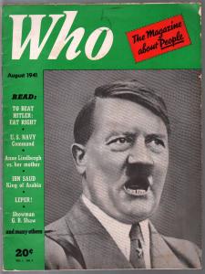 Who #4 8/1942-Hitler cover-Walt Disney-Mickey Mouse-Ibn Saud-bizarre-FN