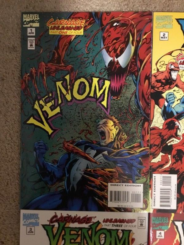 Marvel Venom Carnage Unleashed 1 - 4 Complete Set  NM/M **Unread Copies**