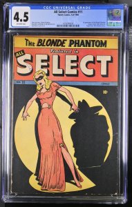 All Select Comics #11 1946 CGC 4.5- Golden Age Key - 1st App Blonde Phantom!