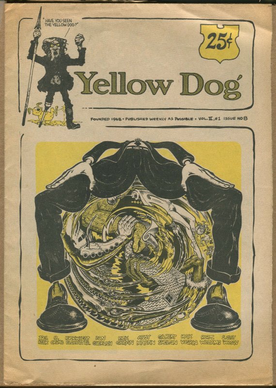 YELLOW DOG #8 - Underground/R. Crumb, Shelton - 1968 - (Grade VG+/F)WH