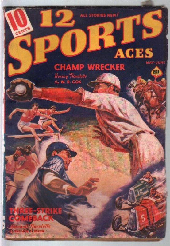 12 Sports Aces #4 5/1939-pulp fiction-baseball-boxing-racing-bowling-VG-