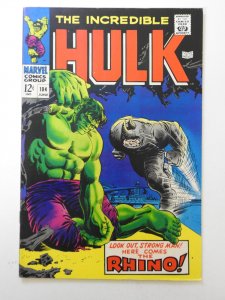 The Incredible Hulk #104 (1968) vs The Rhino!  Gorgeous VF Condition!