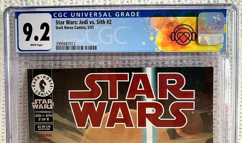 ?~HOT~DARK HORSE~2001~STAR WARS:JEDI vs. SITH #2~DARKO MACAN~CGC 9.2~HOT~?