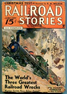 Railroad Stories Pulp January 1935- Worlds Greatest Wrecks VG