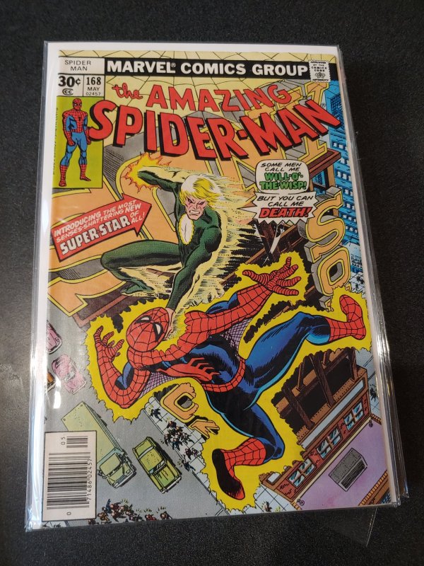 Amazing Spider-Man # 168 Marvel Comics 1977 Ross Andru art / Will O' The Wisp