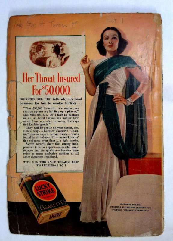 Argosy Mar 19 1938 G/VG Tarzan Pulp Magazine